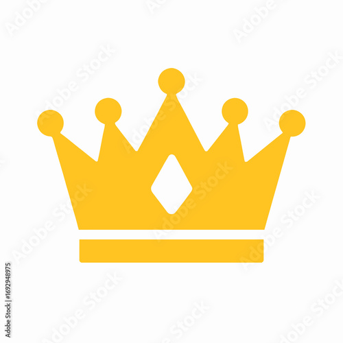 Flat Vector Illustration of Golden Crown Icon