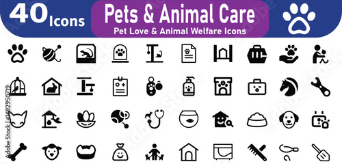 Charming pet and animal care illustration with diverse colors