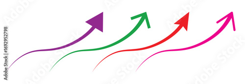 Curve arrows direction set transparent background doodle flat png
