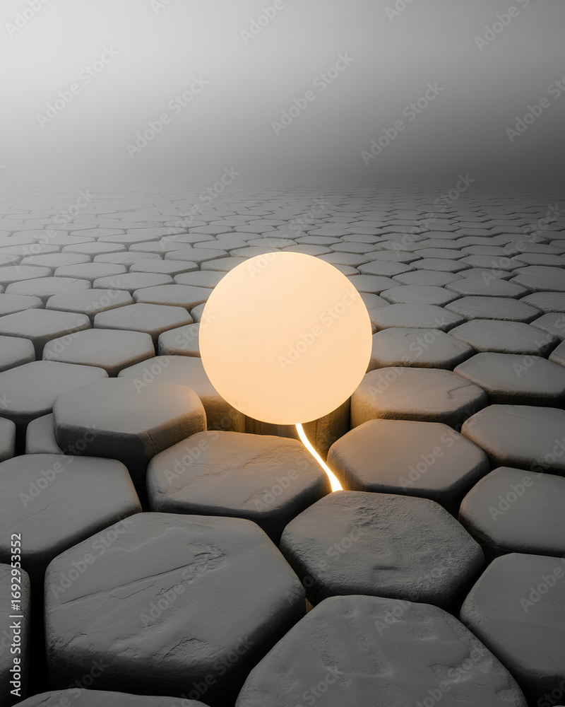 Obraz premium Connected Glow in a Honeycomb Socket