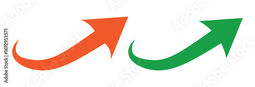 Curve arrows flat design colorful hand drawn set transparent png