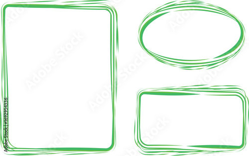 green color stroke lines style frames borders set
