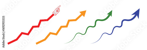 Decorative curve arrow doodle pack hand drawn colorful set with transparent background PNG