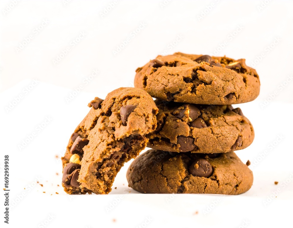 Fototapeta premium Stack of chocolate chip cookies