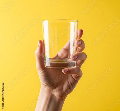 hand holding a glass of water