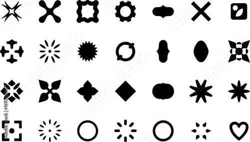 Geometric Shape Silhouettes Icon Collection"