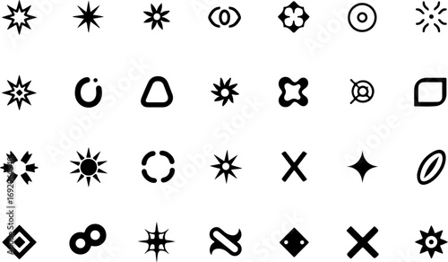 Geometric Shape Silhouettes Icon Collection"