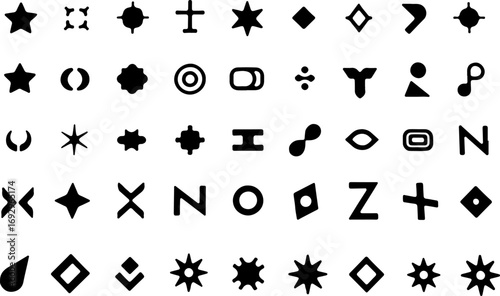 Geometric Shape Silhouettes Icon Collection"