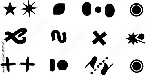 Geometric Shape Silhouettes Icon Collection"