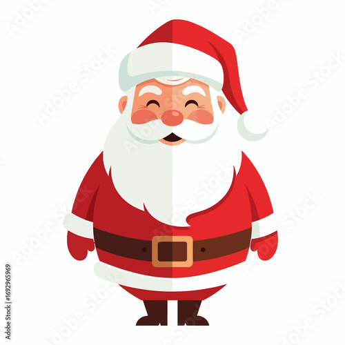 Cute Cartoon Santa Claus Character Illustration for Christmas.