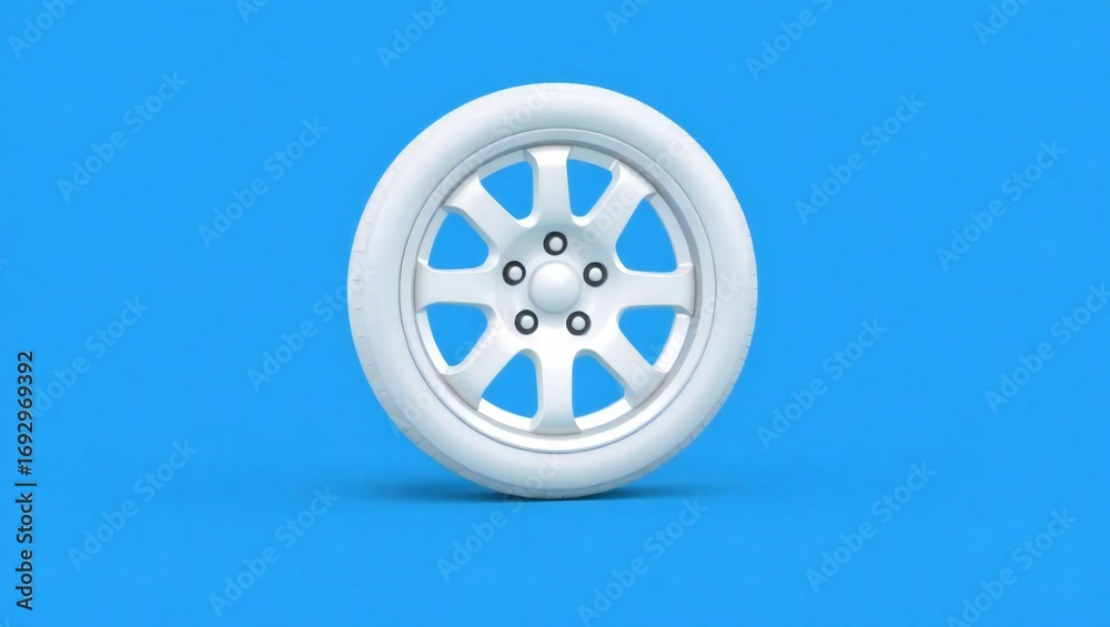 Fototapeta premium car wheel isolated on white