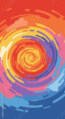 Abstract Psychedelic Swirl Pattern with Vibrant Colors