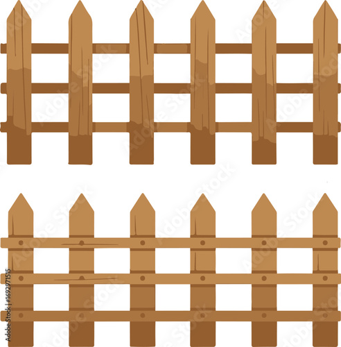 wooden fence isolated on white