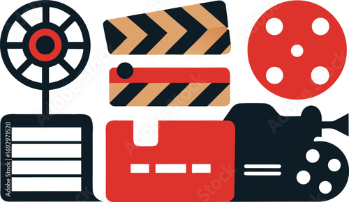 Film festival icons collection vector graphics scalable eps for cinema entertainment industry