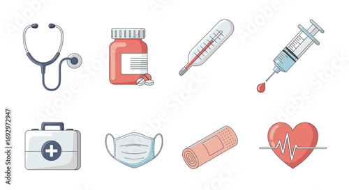 Medical Icons A Collection of Health and Healthcare Symbol Illustrations