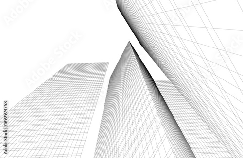 Architectural building. Design 3d background
