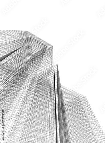 Architectural building. Design 3d background