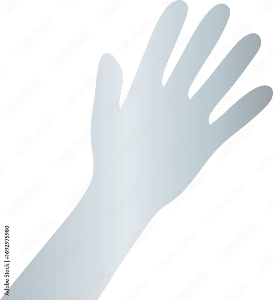 Fototapeta premium Silver Human Hand Silhouette