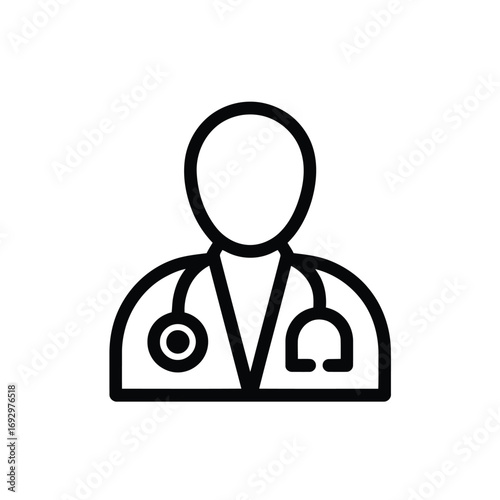 Doctor Icon Indicating Medical Expertise and Healthcare Professionals with Stethoscope Emphasizing Medical Services