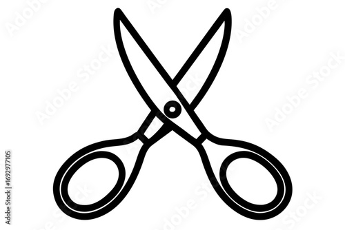 Vector art of scissors, a tool for cutting materials two blades joined by a pivot