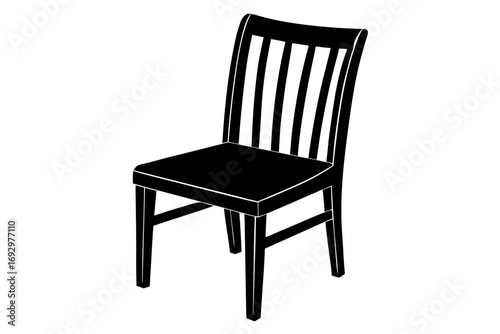 Vector art of elegant black chair a classic design sturdy construction for comfort