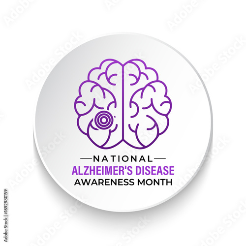 National Alzheimer’s Disease Awareness Month in November highlights early detection, caregiver support, and raising awareness about Alzheimer’s. Creating for web banner, cards, poster, social media.