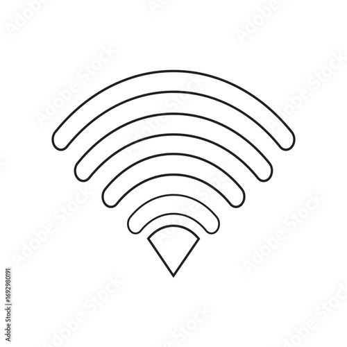 Wifi wireless internet signal flat icon for apps.