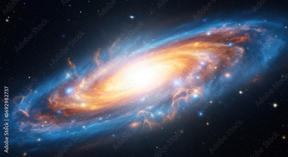 Fototapeta premium Vibrant Spiral Galaxy in Deep Space - Astronomy and Exploration
