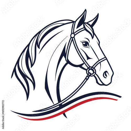 Horse head logo vector illustration