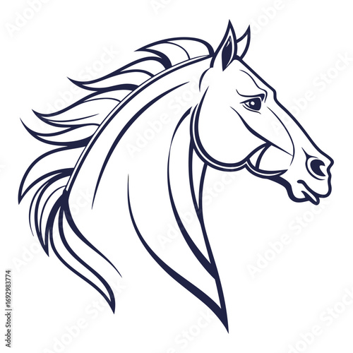 Horse head logo vector illustration