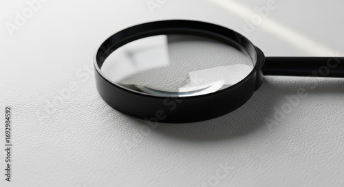 Magnifying Glass on White Surface - Concept of Research and Analysis