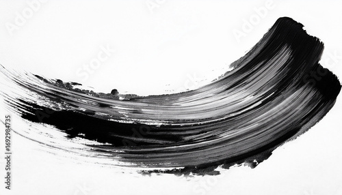 abstract background in japanese style black ink brush stroke isolated on white background