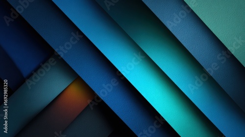Diagonal blue and teal abstract layers background green