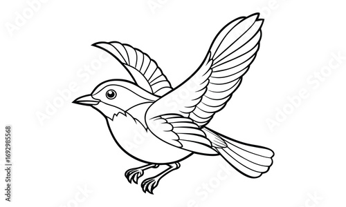 Robin Kids t shirt design silhouette and vector line art, Detailed High-Quality Line Art, Suitable for Adult Coloring Books, Stress Relief, Relaxation, and Printable Art Therapy Projects.