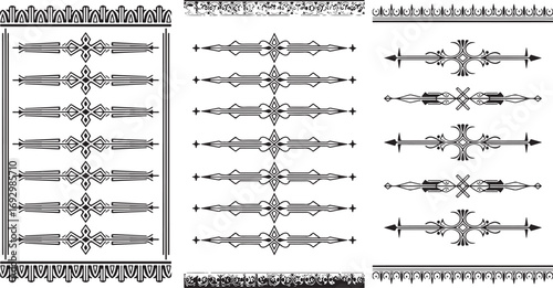 Ornate black graphic decorative elements ornamental