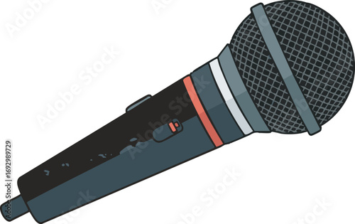 Microphone Vector Illustration Musical Object Design for Media and Entertainment in Modern Style