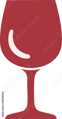 Wine Glass Vector Icon Simple Illustration Red color elegant wineglass graphic isolated design element modern style