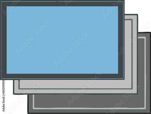 Abstract Rectangular Vector Background with Sky Blue Screens in Modern Style