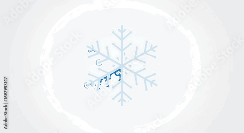 Abstract Snowflake Vector Illustration with Geometric Elements in Light Blue and White Winter Design