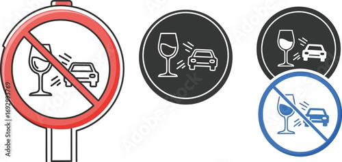 Warning signs prohibiting driving under the influence of alcohol