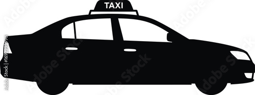 Taxi cab isolated on white background, a public transportation vehicle for hire in urban environment