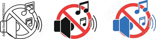 No sound icon showing a speaker with musical notes and a prohibition sign