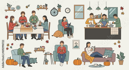 Cozy Autumn Gatherings and Leisure Activities at Home.
