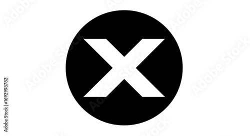 Twitter X Black Circle White Bold Letter Icon on Clean Background