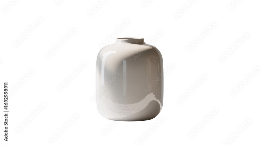 Obraz premium A Simple White Ceramic Vase With a Smooth Surface Under Dramatic Lighting