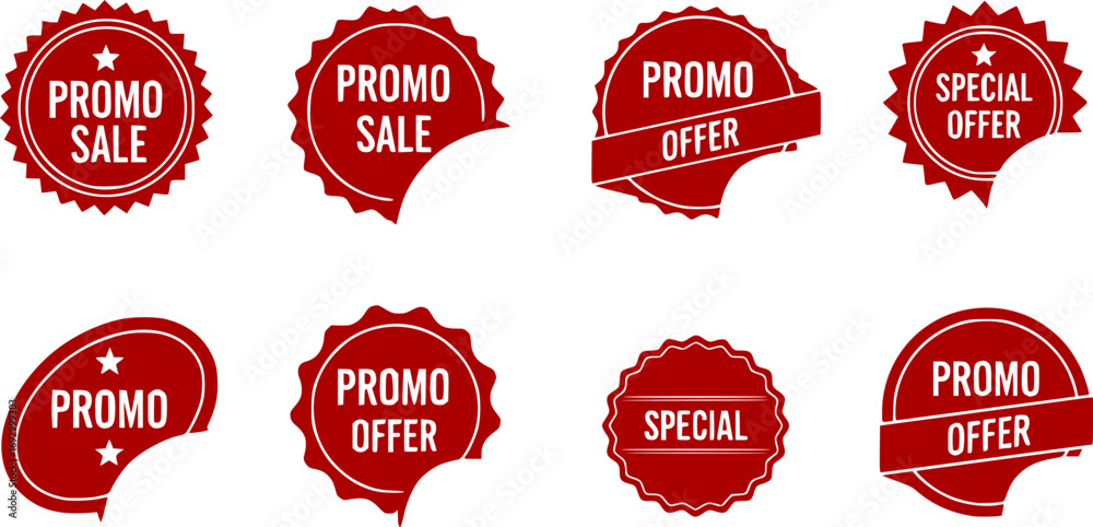 Fototapeta premium Starburst sticker set for promo sale. shopping labels badge shape design