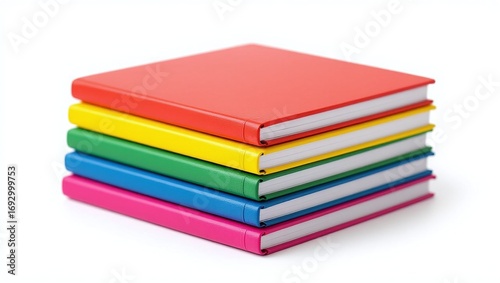 Wallpaper Mural Colorful books stacked on a clean, white background. Torontodigital.ca