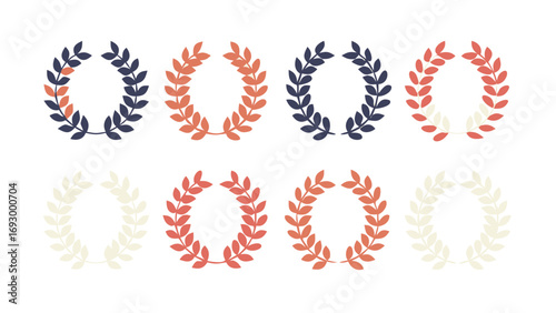 Collection of laurels wreaths in different colors laurel wreath vector illustration laurel vector graphic design 100