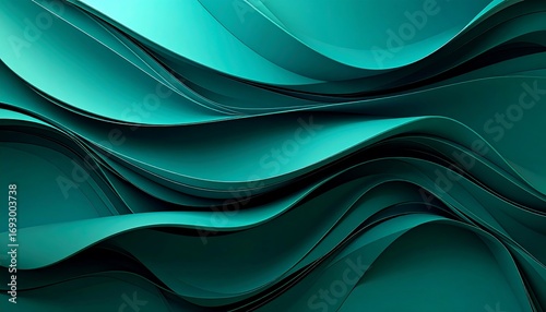 Teal abstract wavy background
