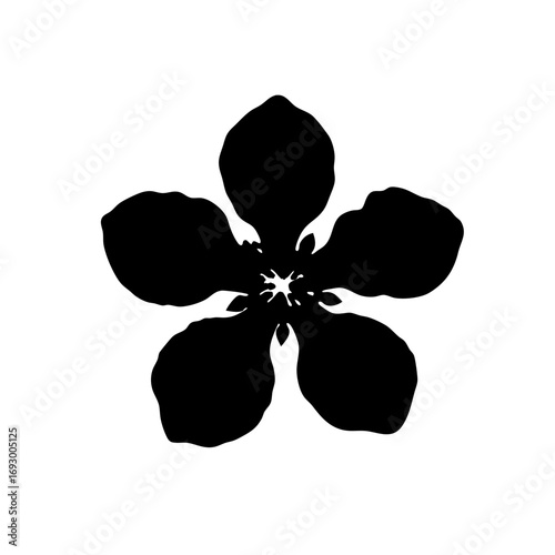 Download beautiful five petal flower vector illustration floral design element isolated image for free use